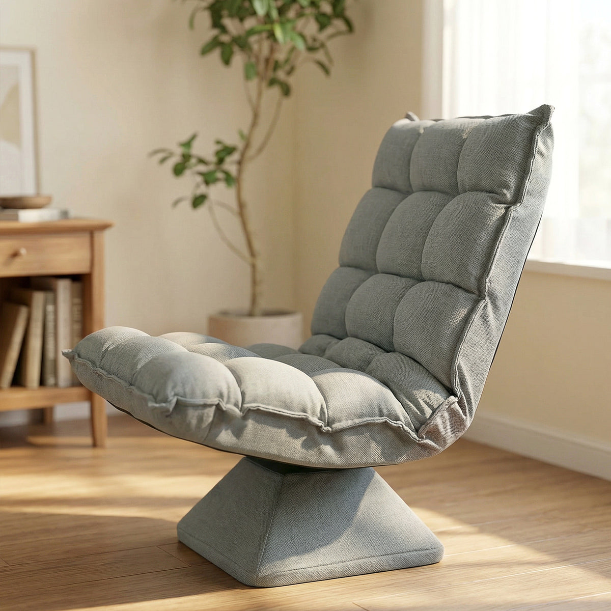 Relaxsessel Lesesessel, drehbar, 62 cm x 70 cm x 95 cm, Hellgrau