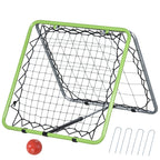  Football Training Net, Soccer Kickback Target Goal Both Side Rebounder Net, Adjustable Angle Goal Training Set for Kids and Children to Practice in Playground, Backyard