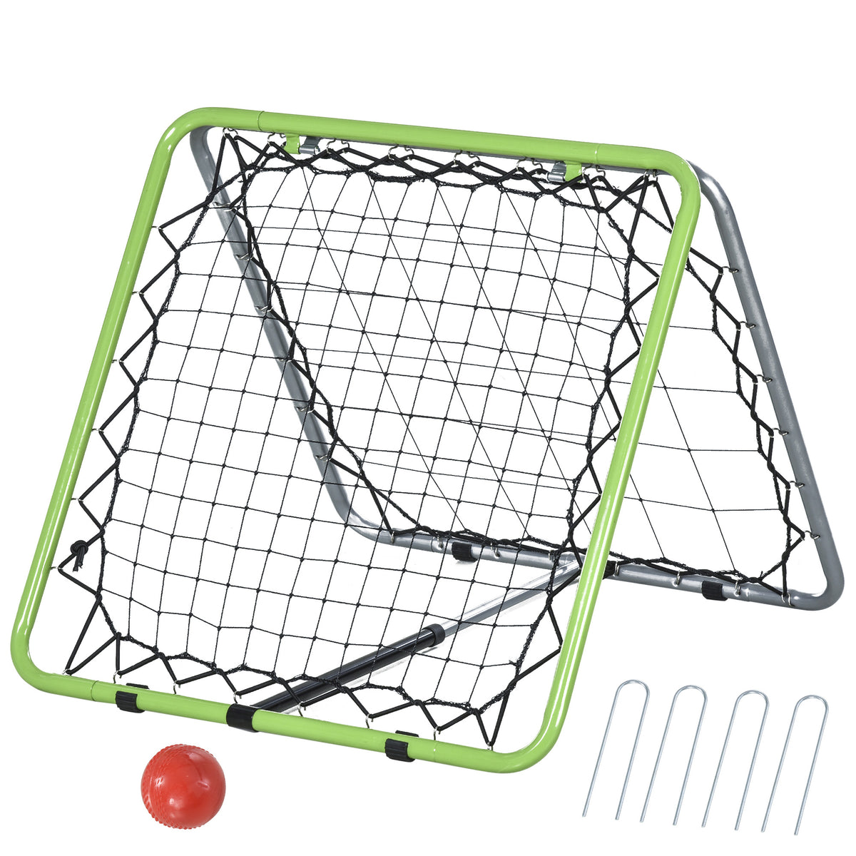  Football Training Net, Soccer Kickback Target Goal Both Side Rebounder Net, Adjustable Angle Goal Training Set for Kids and Children to Practice in Playground, Backyard
