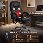 Bürostuhl Ergonomisch mit Vibrationsmassage und Wärme, Schwarz