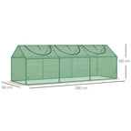 Mini Greenhouse Portable Flower Planter Vegetable Grow House for Garden with Zipped Windows, 180 x 60 x 60 cm, Green