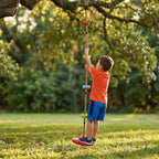 Climbing Rope, Kids Tree Swing Kit with Platforms and Disc Swings Seat, Obstacle Course Kids for Garden, Red