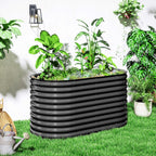 Pflanzk¨¹bel, Metall-Blumenk¨¹bel mit Sicherheitskante und Handschuhen, offener Boden, 160B x 80T x 80H cm, Dunkelgrau