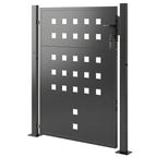 Gartentor aus verzinktem Stahl Metall Gartentür mit Griff Schloss 3 Schlüssel abschließbar Zauntor 105x130 cm Dunkelgrau