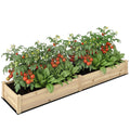 Hochbeet, 2 Pflanzbereiche, Innenverkleidung aus Vlies, wetterbest?ndig, Massivholz, 244?cm x 61,5?cm x 27 cm