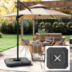 2PCS Umbrella Weights for Cantilever Parasols, Parasol Base Weights, 80 kg for Water or 105 kg Water and Sand Mix, Black