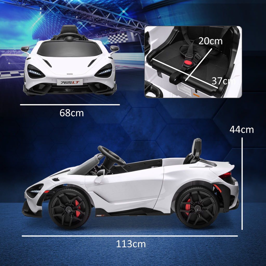 Kinder-Elektroauto mit Fl¨¹gelt¨¹ren, fernsteuerbar, mit sanftem Antrieb und LED-Lichtern, Wei?