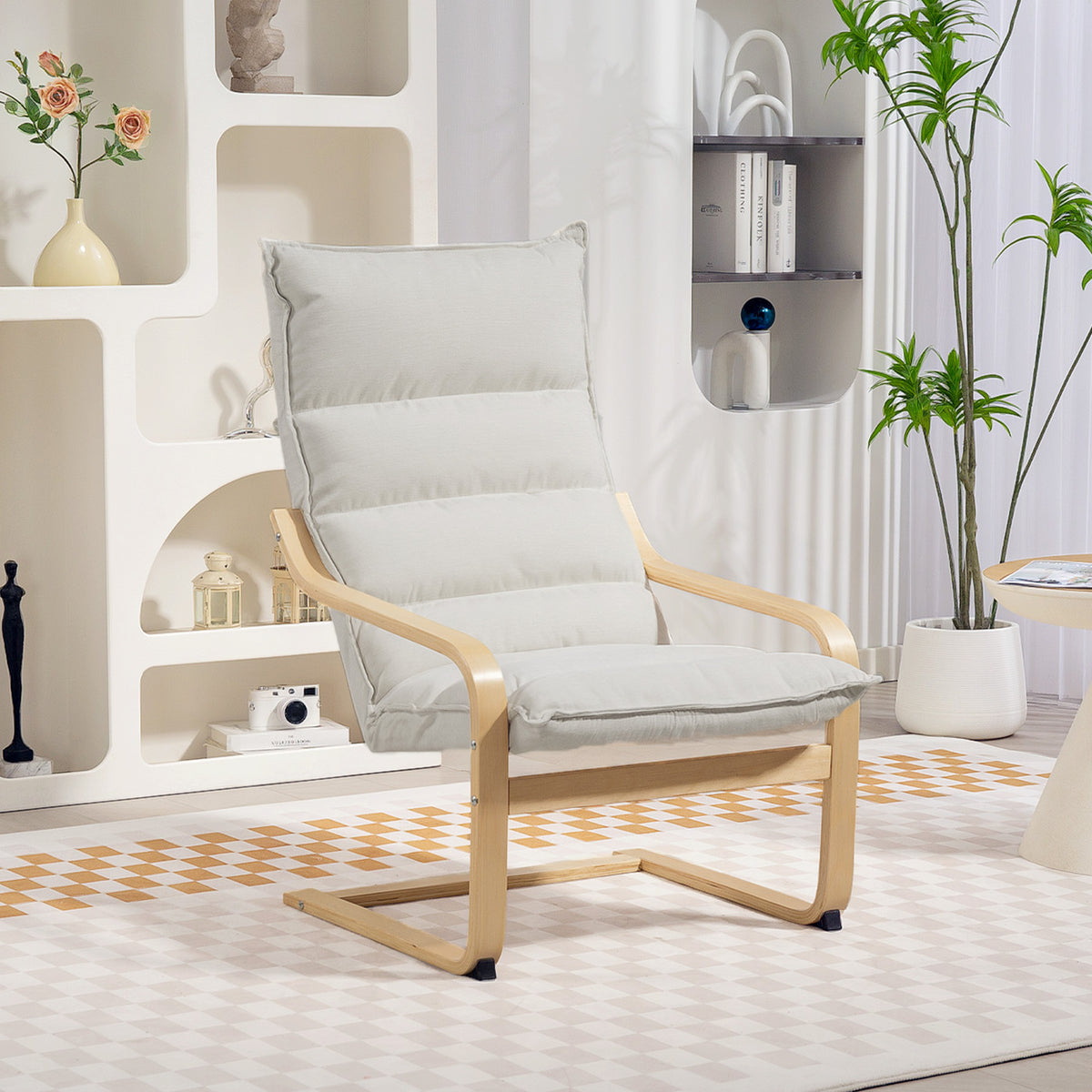 Sessel, Loungesessel mit geschwungenen Beinen und Armlehnen für Wohnzimmer