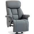 Relaxsessel, Liegefunktion, Lederoptik, Fußstütze, bis 120 kg, 78 x 80 x 109 cm, Grau