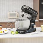 Küchenmaschine Knetmaschine mit 4,5L Edelstahlschüssel 1300W Teigmaschine mit 6+P Geschwindigkeit Beige