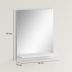 Badspiegel 50 x 60 cm Wandspiegel mit Regal, Badezimmerspiegel f¨¹r Eingangsbereich, Flur, Wei?