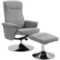 Relaxsessel mit Hocker, drehbar, neigbare Rückenlehne, bis 150 kg, 69 x 71 x 104 cm, Grau