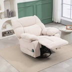 Massagesessel mit W?rme- & Liegefunktion, drehbar, bis 150 kg, Metallgestell, 98x90x98cm, Beige