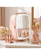 Mini Kühlschrank 6 Liter LED Spiegel Kosmetik Kühlschrank Rosa