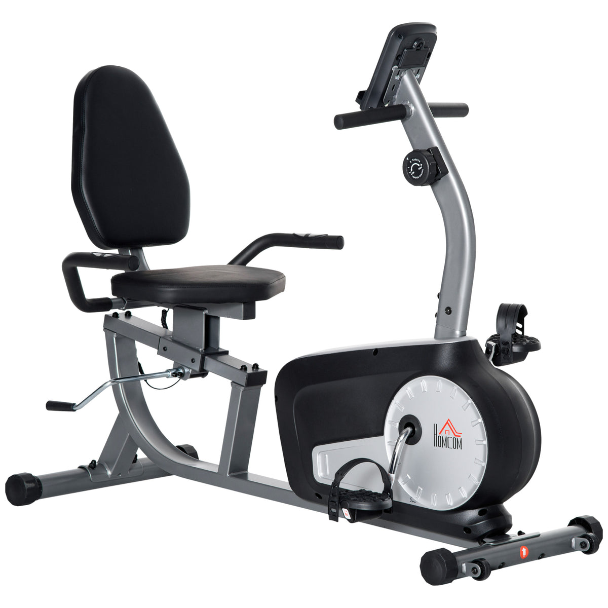 Radtrainer mit 8-stufigem Widerstand 122-137 x 62 x 103cm Stahl Grau+Schwarz+Silber