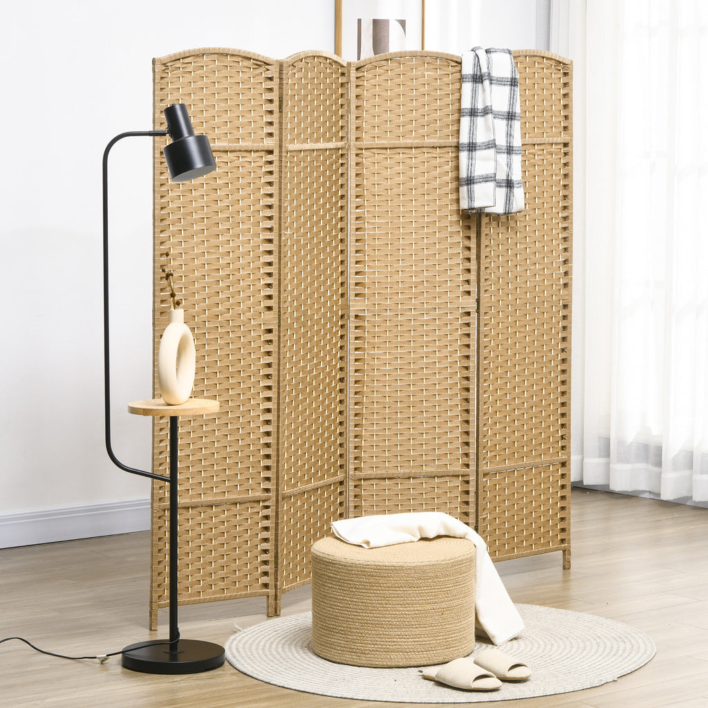 4-teiliger Raumtrenner, Faltbarer Sichtschutz, Sichtschutzwand f¨¹r Wohnzimmer, Schlafzimmer, Homeoffice, Natur