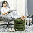 Hocker, rund, Teddyfleece, bis 120kg, ¦µ40x45H cm, Gr¨¹n