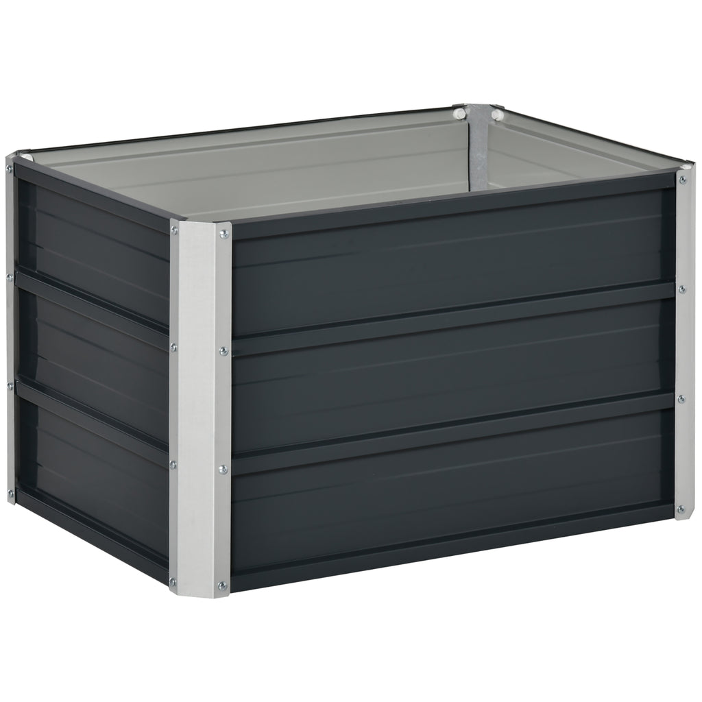 108L Raised Garden Bed, Galvanized Steel Elevated Planter Box w/ Installation Gloves for Backyard, Patio to Grow Vegetables, Herbs, and Flowers, 66 x 47 x 40cm, Grey