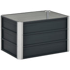 108L Raised Garden Bed, Galvanized Steel Elevated Planter Box w/ Installation Gloves for Backyard, Patio to Grow Vegetables, Herbs, and Flowers, 66 x 47 x 40cm, Grey