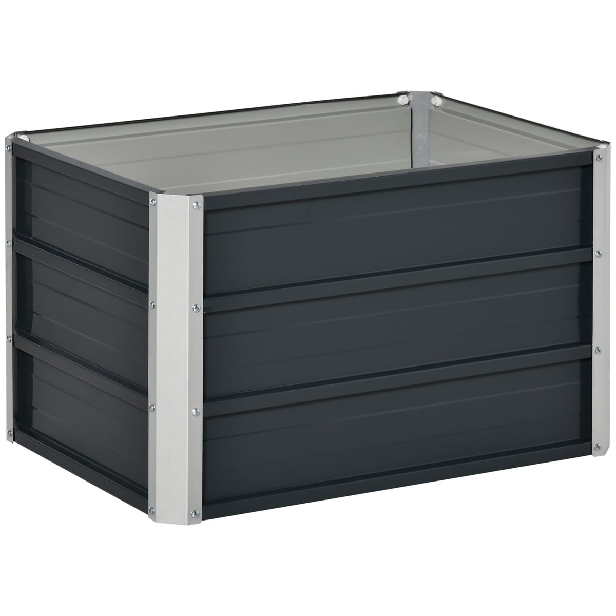 108L Raised Garden Bed, Galvanized Steel Elevated Planter Box w/ Installation Gloves for Backyard, Patio to Grow Vegetables, Herbs, and Flowers, 66 x 47 x 40cm, Grey