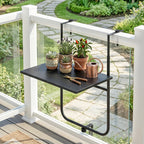 Balkontisch, f¨¹r Gel?nder 6-15cm Dicke, verstellbar, rostfreies Metall, 62x60x85,5cm, Schwarz