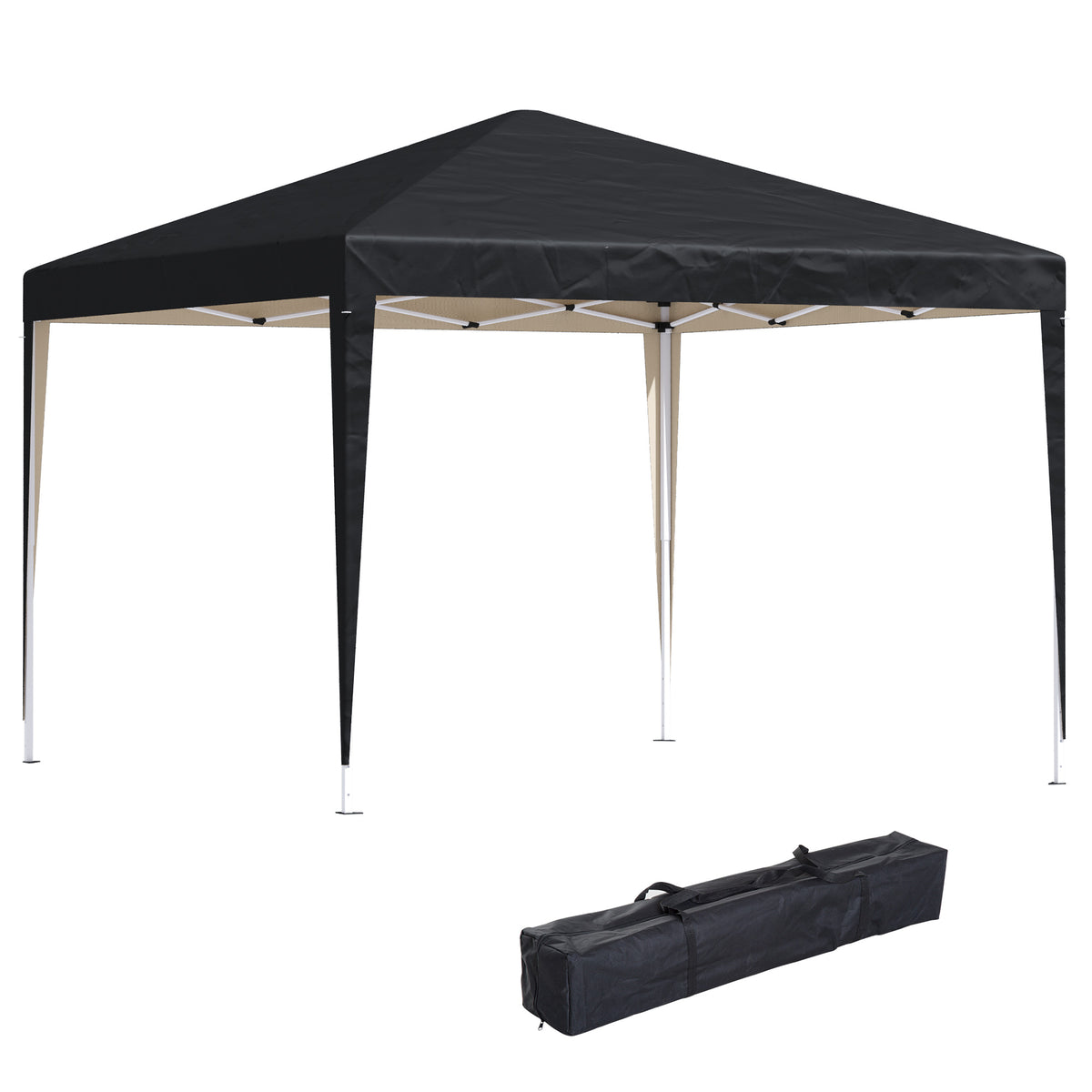 Pavillon, 2,95 x 2,95 m Pop-Up-Faltpavillon, Gartenpavillon, Partyzelt, UV-Schutz, Stahl+Oxfordstoff, Schwarz