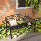 2-Seater Garden Bench, Steel-Black