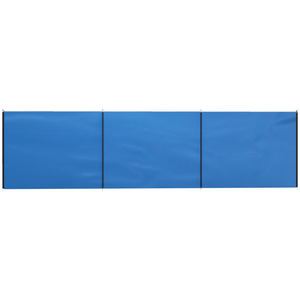 4 Pole Camping Windbreaks, Beach Wind Shield Shelter with Carry Bag and Steel Poles, 540cm x 150cm, Blue