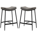 2er-Set Barhocker, Polstersitze, Stahlgestell, 120 kg Belastbarkeit, Grau