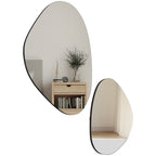 Set of 2 Pebble-Shaped Wall Mirror - Black