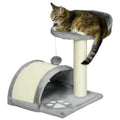 Cat Tree, Kitten Scratcher Activity Centre, with Sisal Scratching Post, Toy Ball - Grey