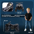 Kinder Quad Elektro 6V Kinderquad mit Vorw?rts-, R¨¹ckw?rtsfunktion, Musik, LED-Scheinwerfer Schwarz