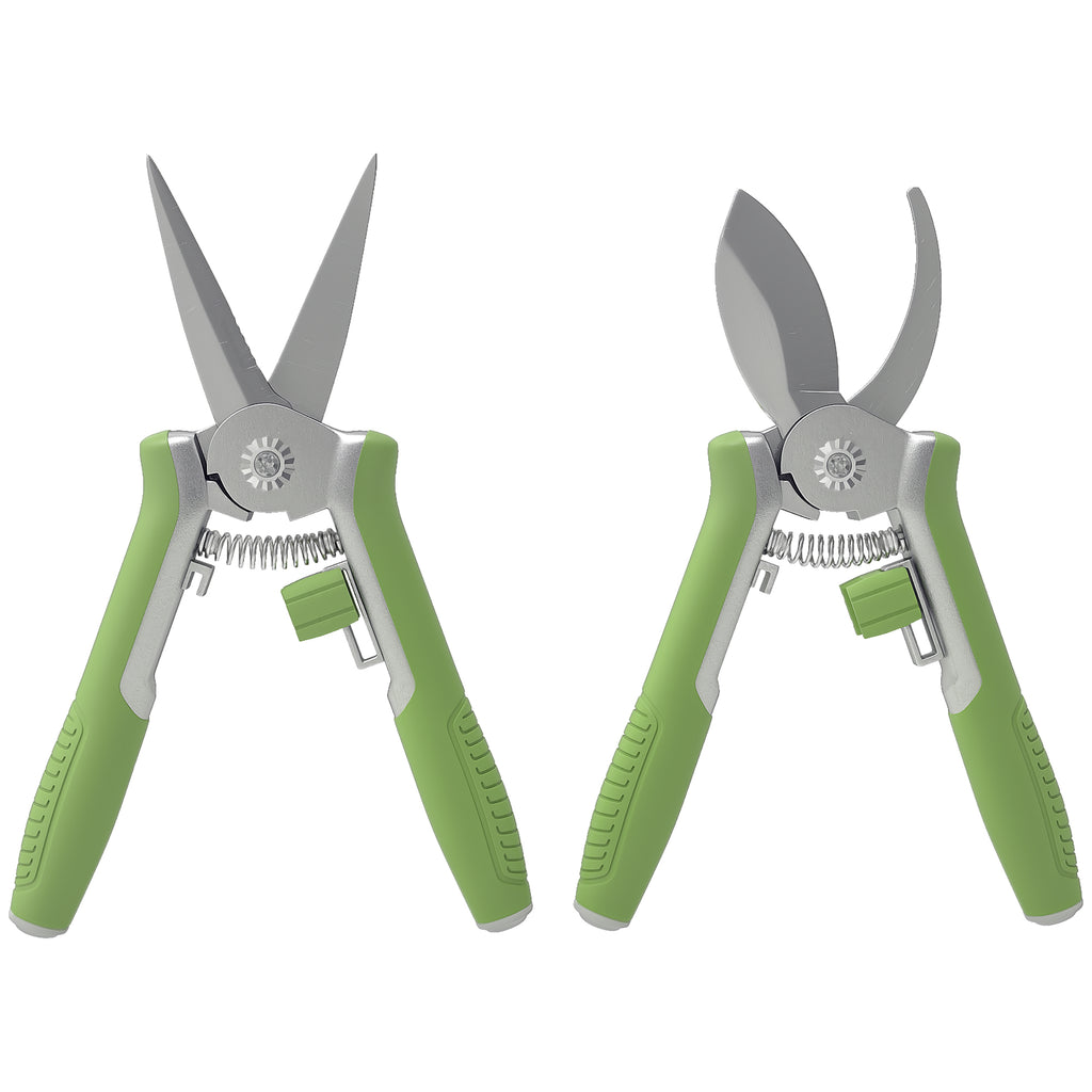 Gartenwerkzeug Set 2 St¨¹ck Garten Werkzeug aus Edelstahl Gartenger?te mit Gartenschere Astschere Gr¨¹n+Silber