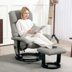 Relaxsessel Massagefunktion Fernsehsessel mit Seitentasche, Kunstleder, Grau
