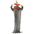 6' Orange Clown Halloween Animatronic, with Glowing Eyes