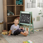 Three-In-One Kids Easel with Paper Roll, Art Easel, with Storage - Green