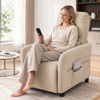 Relaxsessel mit Wärme Vibrationsmassage und Liegefunktion Beige