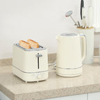 Set aus 1,7 L Wasserkocher und Toaster mit 6 Br?unungsstufen, Beige