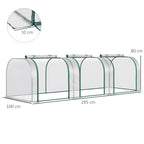 295 x 100 cm Low Tunnel Greenhouse - Clear