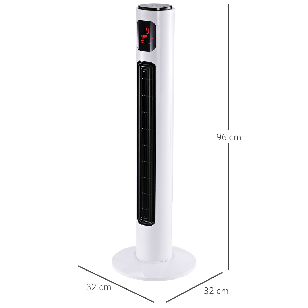 Turmventilator mit Fernbedienung 70° oszillierender 96 cm Standventilator Säulenventilator 45 W mit 3 Modi 3 Geschwindigkeiten Timer Weiß