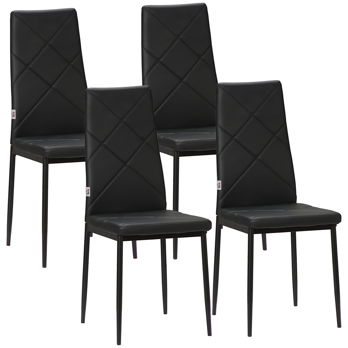 4er-Set Stühle Esszimmerstühle Küchenstühle, modernes Design, 41 cm x 50 cm x 97 cm, Schwarz
