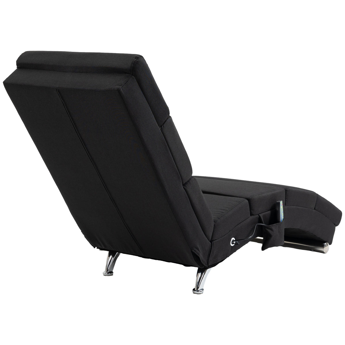 Massagesessel, Relaxsessel, Liegesessel mit 8 Vibrationspunkten, 5 Modi, 56 x 168 x 84 cm, Schwarz