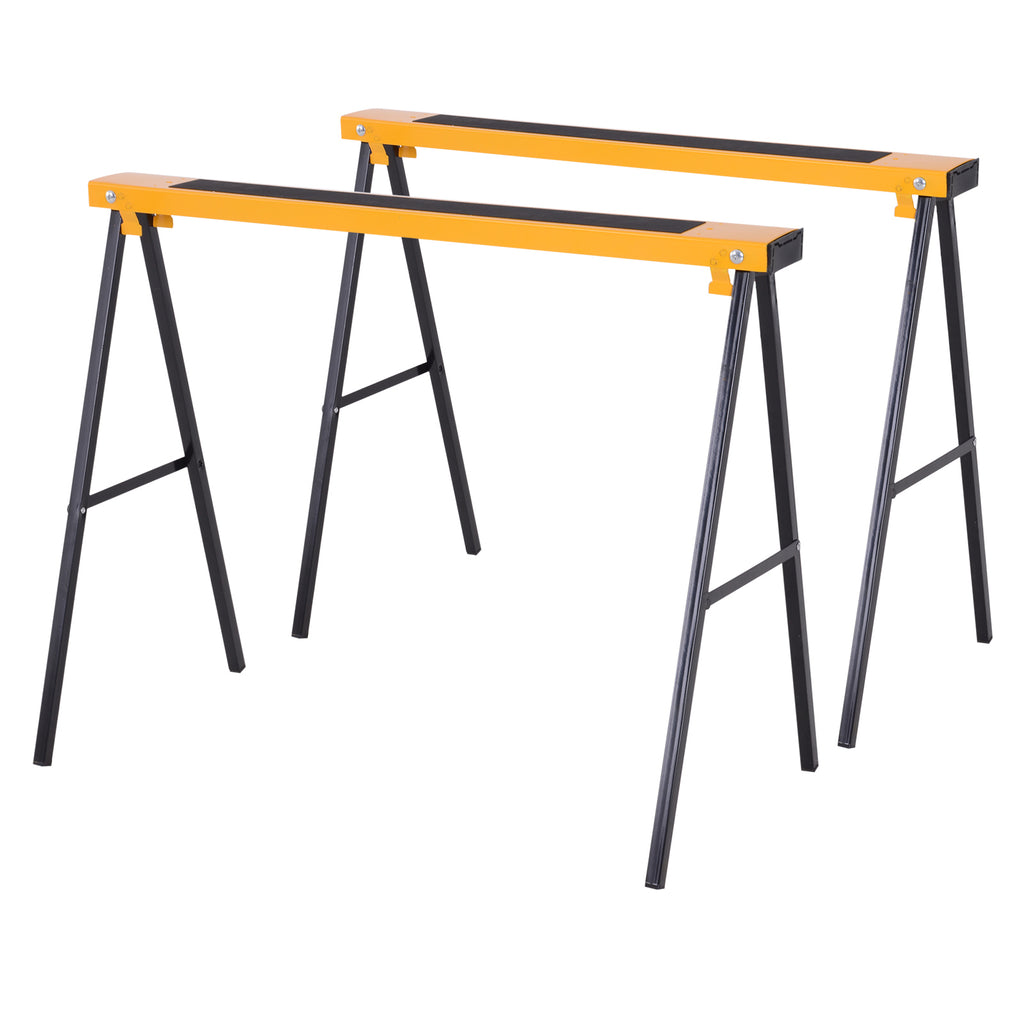 2er-Set Arbeitsbock, Handwerks-St?nder, bis zu 250 kg belastbar, Metall, Gelb