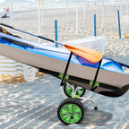Bootswagen, verstellbare Breite, bis 100 kg belastbar, Aluminium, schwarz+grün, 79 x 72,5 x 42 cm
