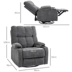 Relaxsessel mit Fu?st¨¹tze, Liegesessel, drehbar, bis 150 kg, Stahlrahmen, 88x96x108cm, Dunkelgrau