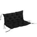 3 Sitzer Bankauflage 100x98x8 cm Bankkissen mit B?ndern, Bankpolster f¨¹r Gartenm?bel Hollywoodschaukel, Schwarz