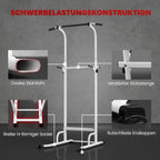 Power Tower höhenverstellbar 176,5-227 cm Dip-Station multifunktional mit Stahlrahmen 120 kg Belastbarkeit