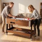 3-in-1 Multi Spieltisch drehbar Multifunktionstisch mit Billardtisch Tischfußball Airhockey Ablagefach