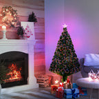Weihnachtsbaum, Kunsttanne mit Weihnachtsschmuck, LED-Lichter, 60 x 60 x 120 cm, Grün