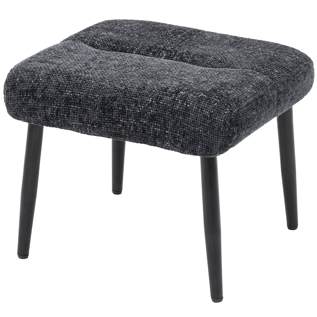Sitzhocker Hocker mit weichem Sitzkissen Stahlbeinen Fu?hocker mit Chenille-Stoff, 45 x 41 x 38 cm, Dunkelgrau